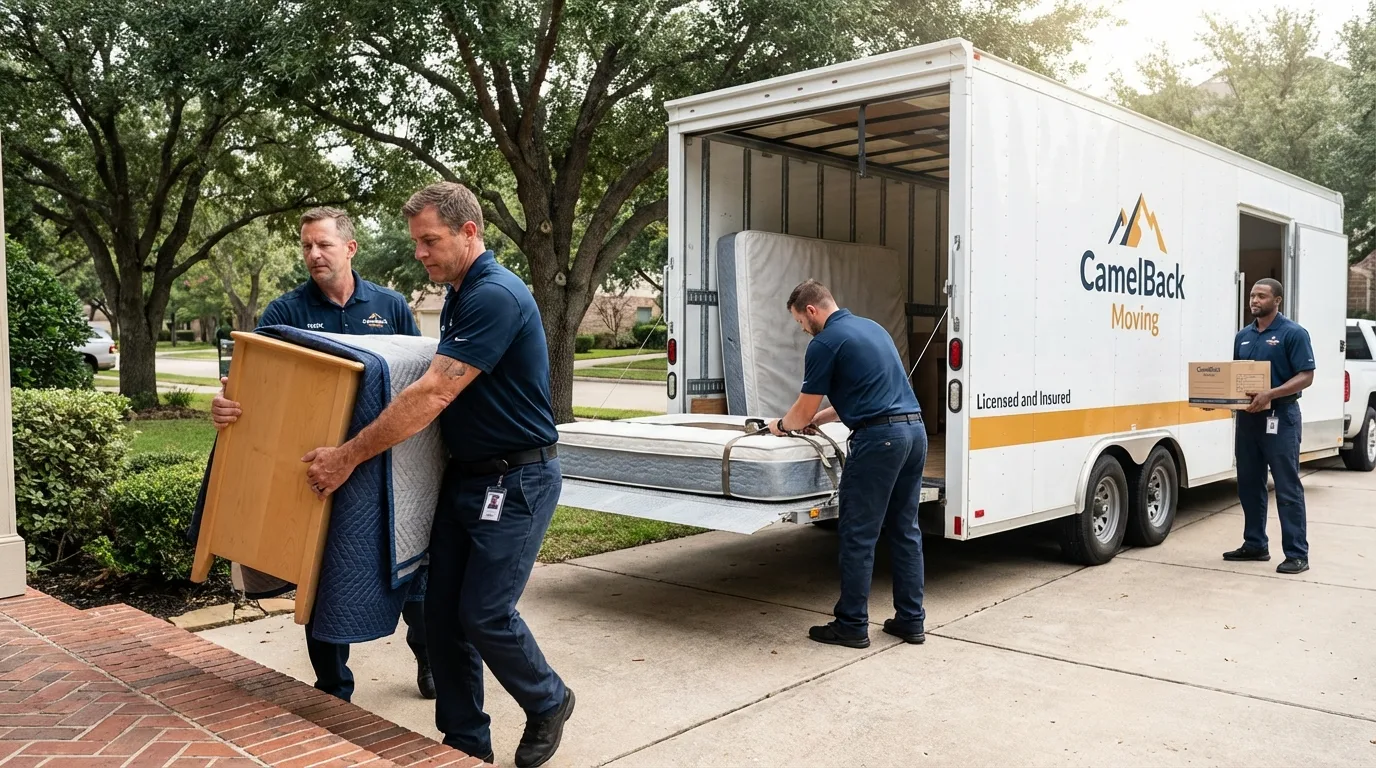 Crew loading residential truck for cross-state move from Derry, PA